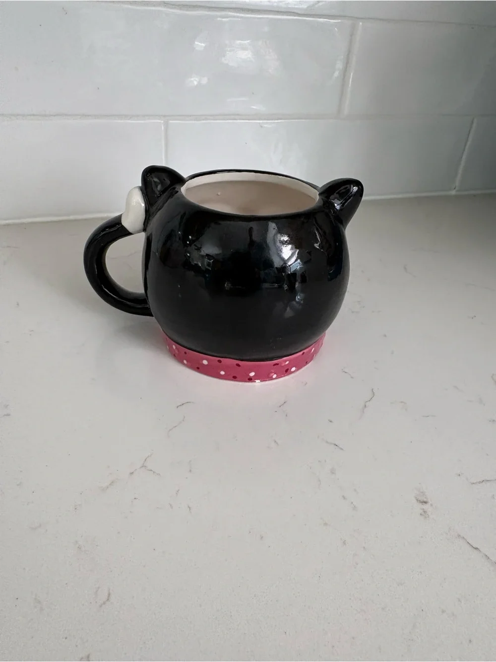 Adorable Cat Mug – Black, Pink & White